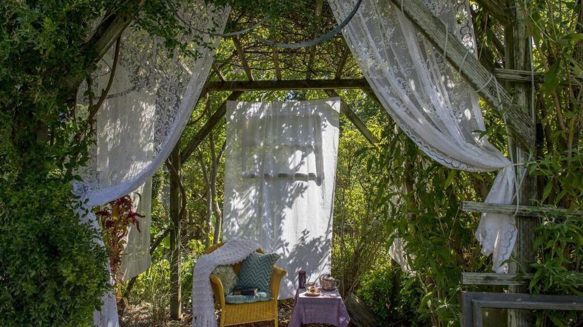 
A tea garden is part of the display of Mary Ann Maberry’s garden, which is among seven to be featured in today’s Arden Park Garden Tour.
