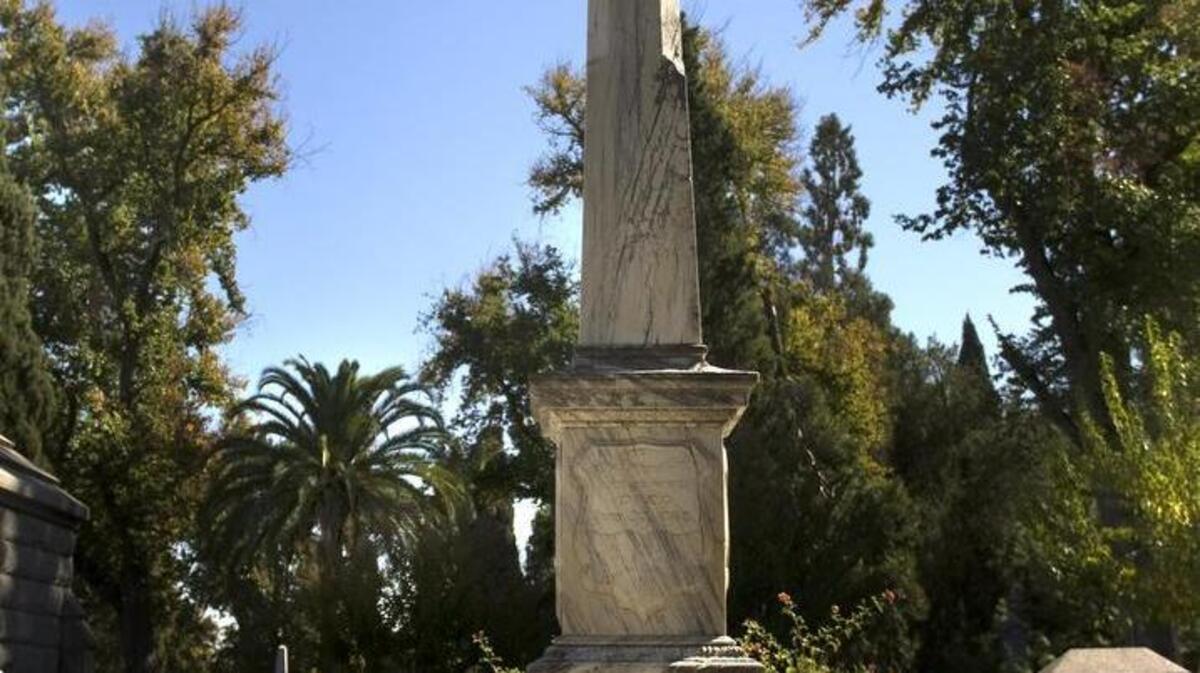 An elaborate tomb in the Sacramento Historic City Cemetery