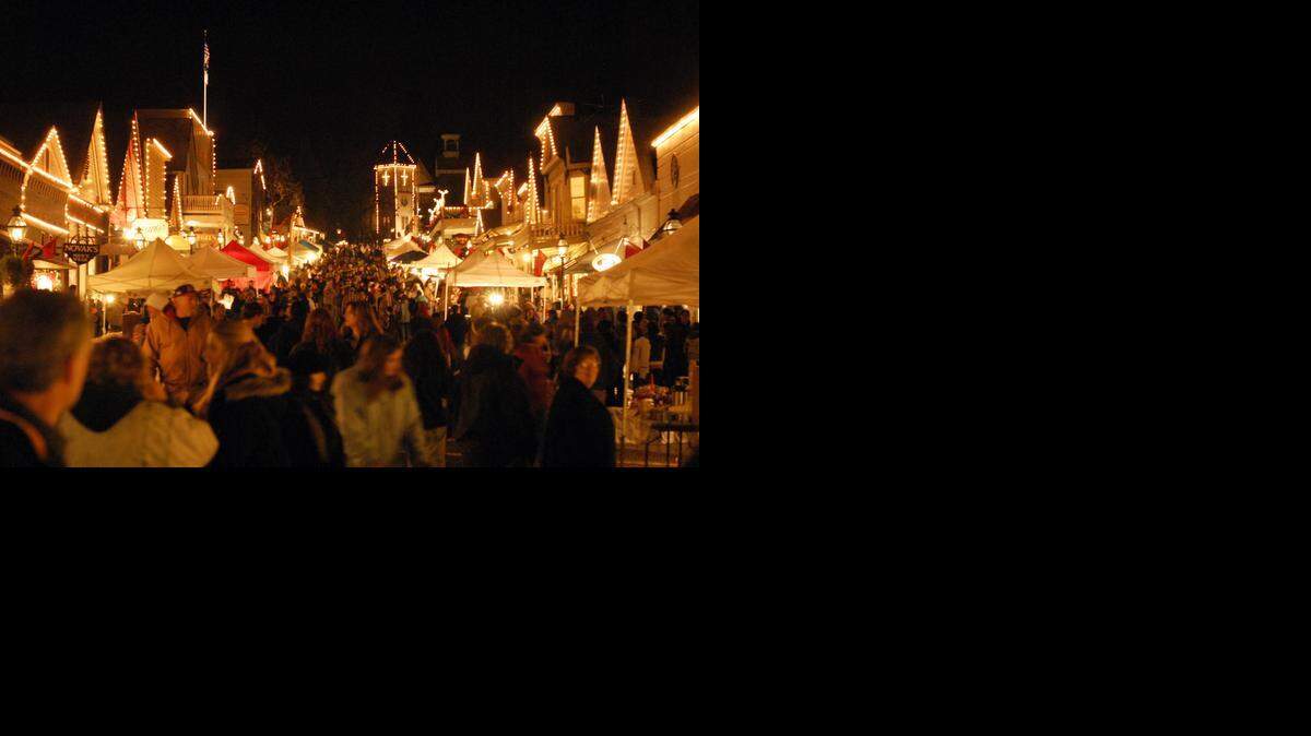 Street vendors and shoppers gather for Victorian Christmas in Nevada City in 2014. The city is one of the “coziest winter towns,” according to a new study.