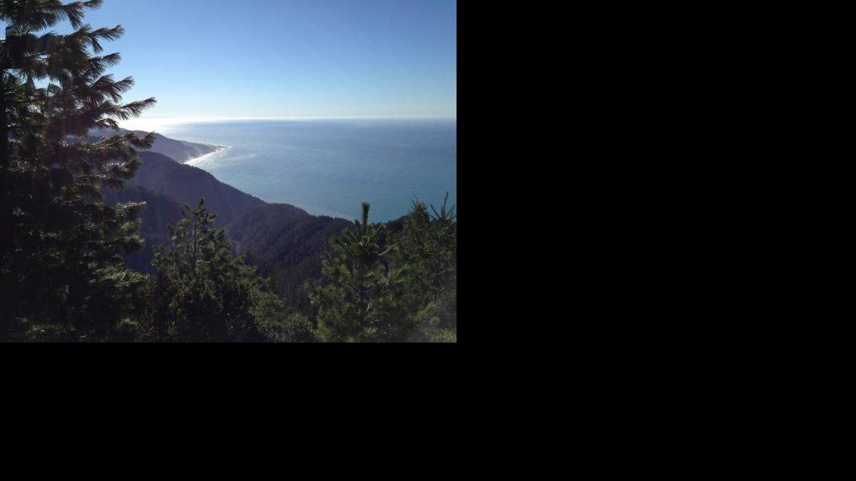
The view from the King Crest Trail 4,000 feet above the shoreline in the King Range mountains on the Lost Coast was clear this mid-November day.
