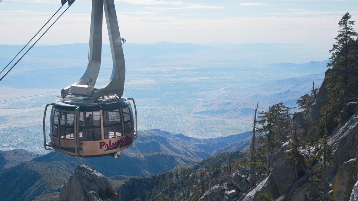 The Palm Springs Aerial Tramway takes visitors from 2,643 feet to 8,516 feet during a 10-minute ride. Fire officials said they rescued a man who fell 75 feet from an embankment at the tramway on Feb. 12, 2022.