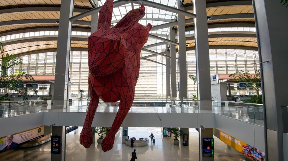 The “Leap” sculpture at Sacramento International Airport.