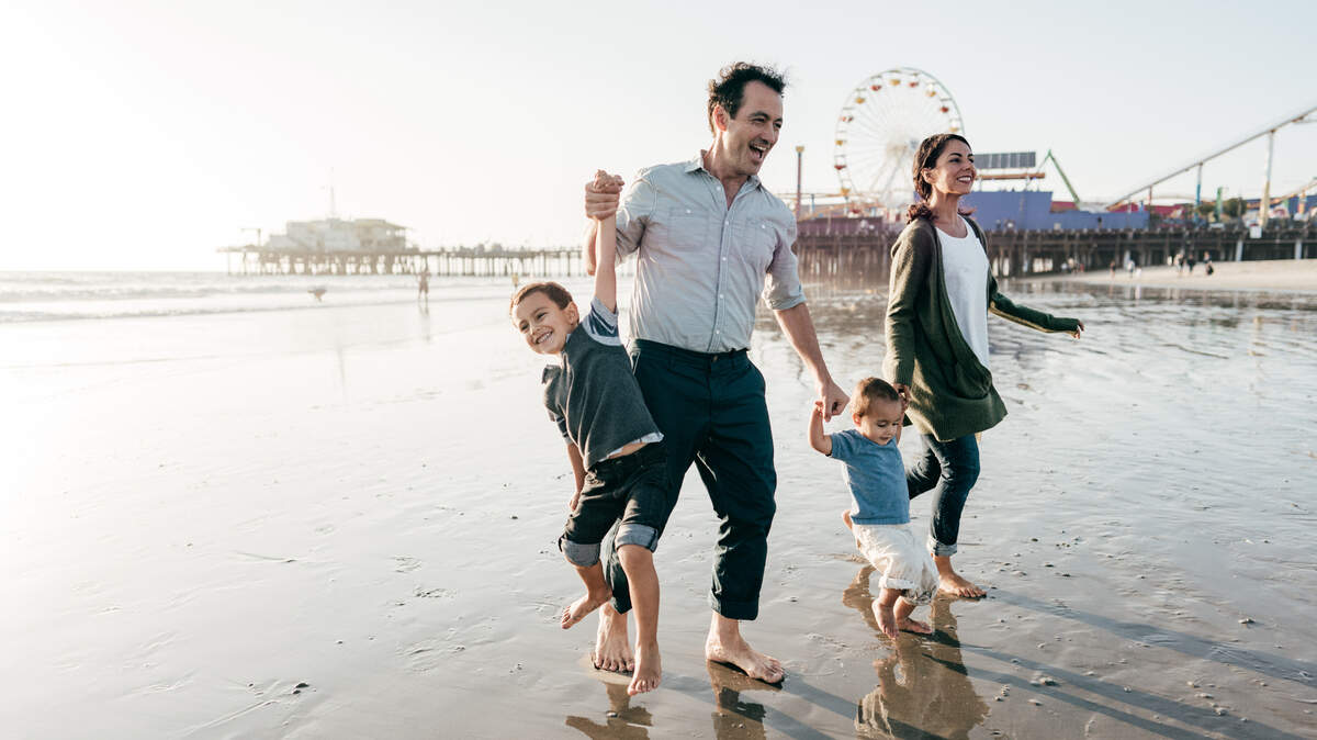 Family on the beach