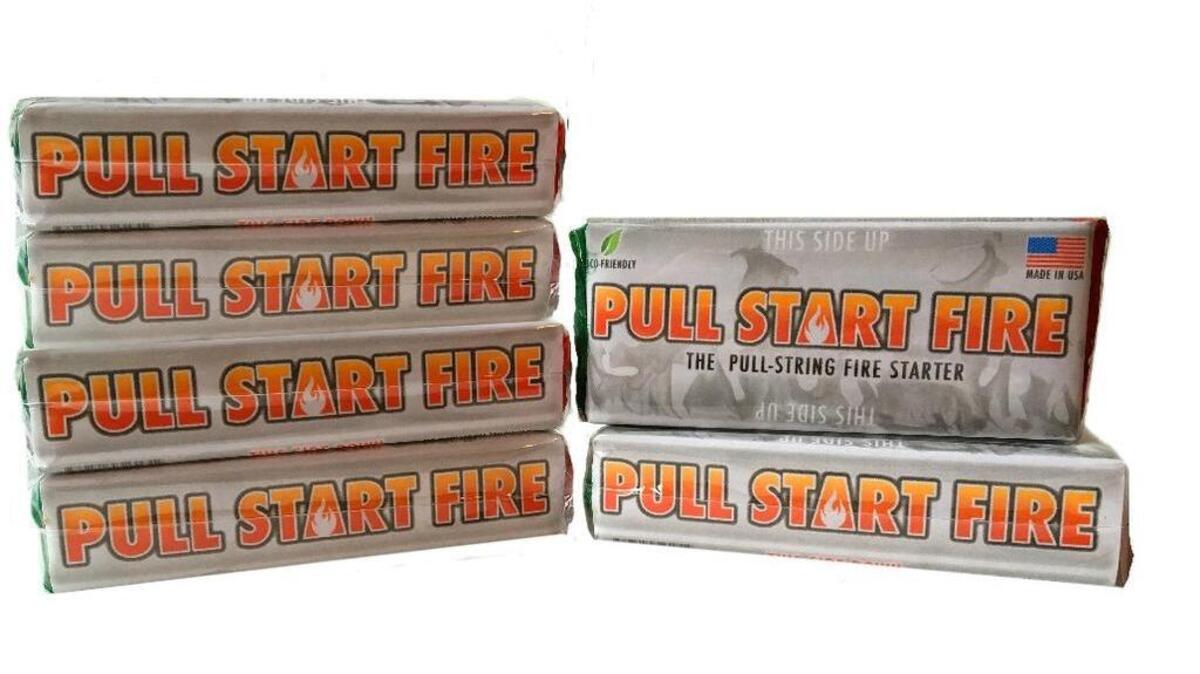The campfire lighting “helper” Pull Start Fire, geared for campfires, costs $24.95 for a pack of six.