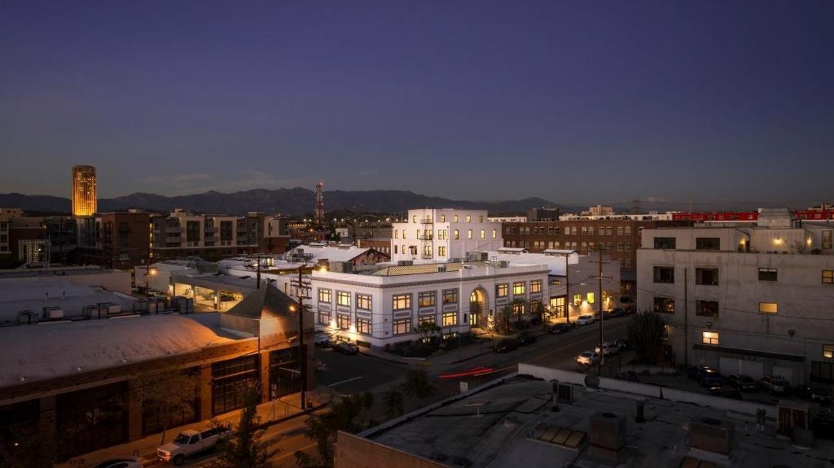 A new centerpiece of the LosAngeles district is the Hauser Wirth & Schimmel galleries complex, built in a defunct flour mill
