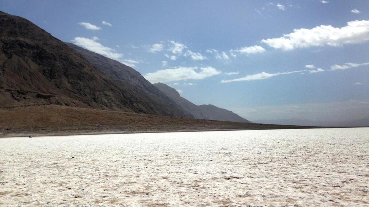 This is the view across the salt flats in Badwater Basin.