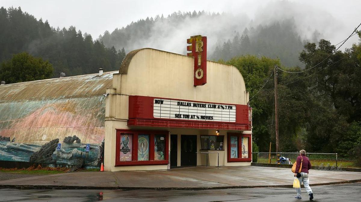 The Rio Theater in Monte Rio has been showing movies since 1949. A community group recently banded together to save the quirky site, topped with a corrugated metal roof.