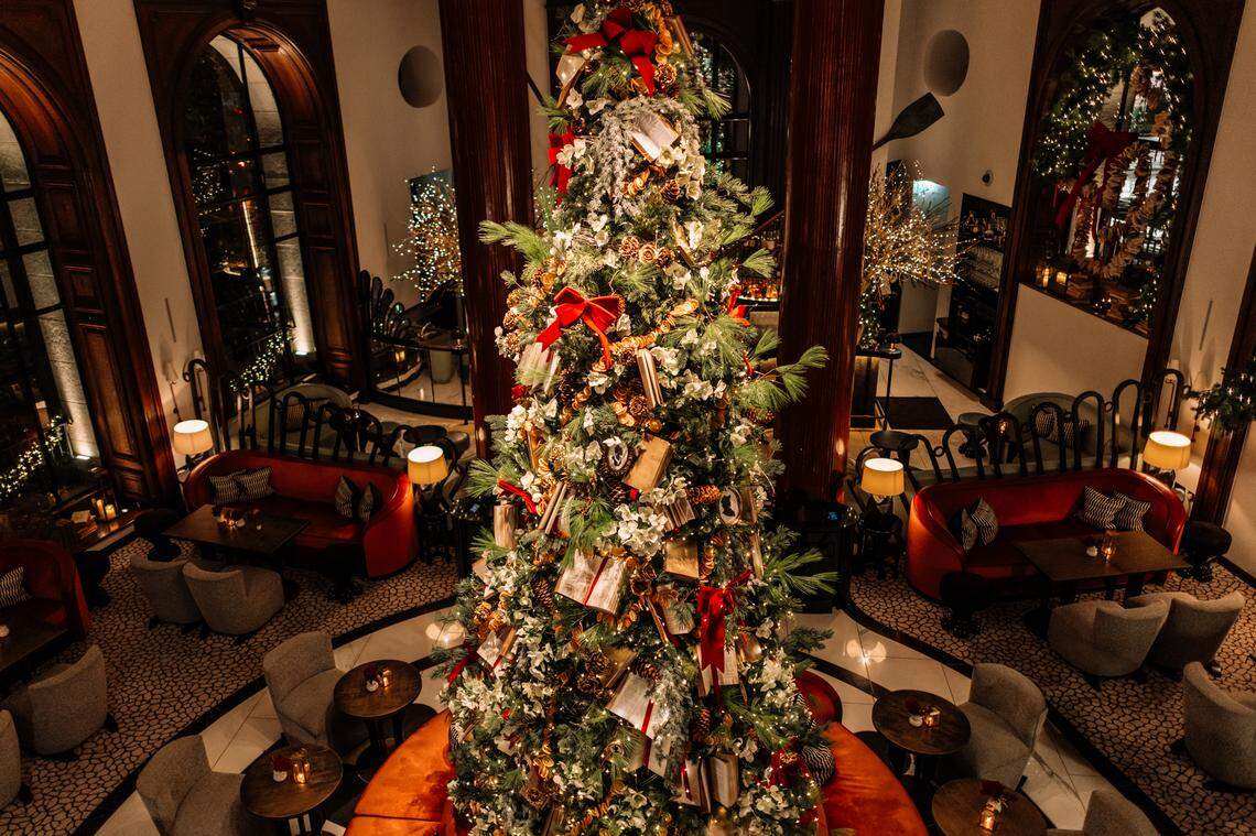 You won’t be able to stop staring at the spectacular Christmas tree.