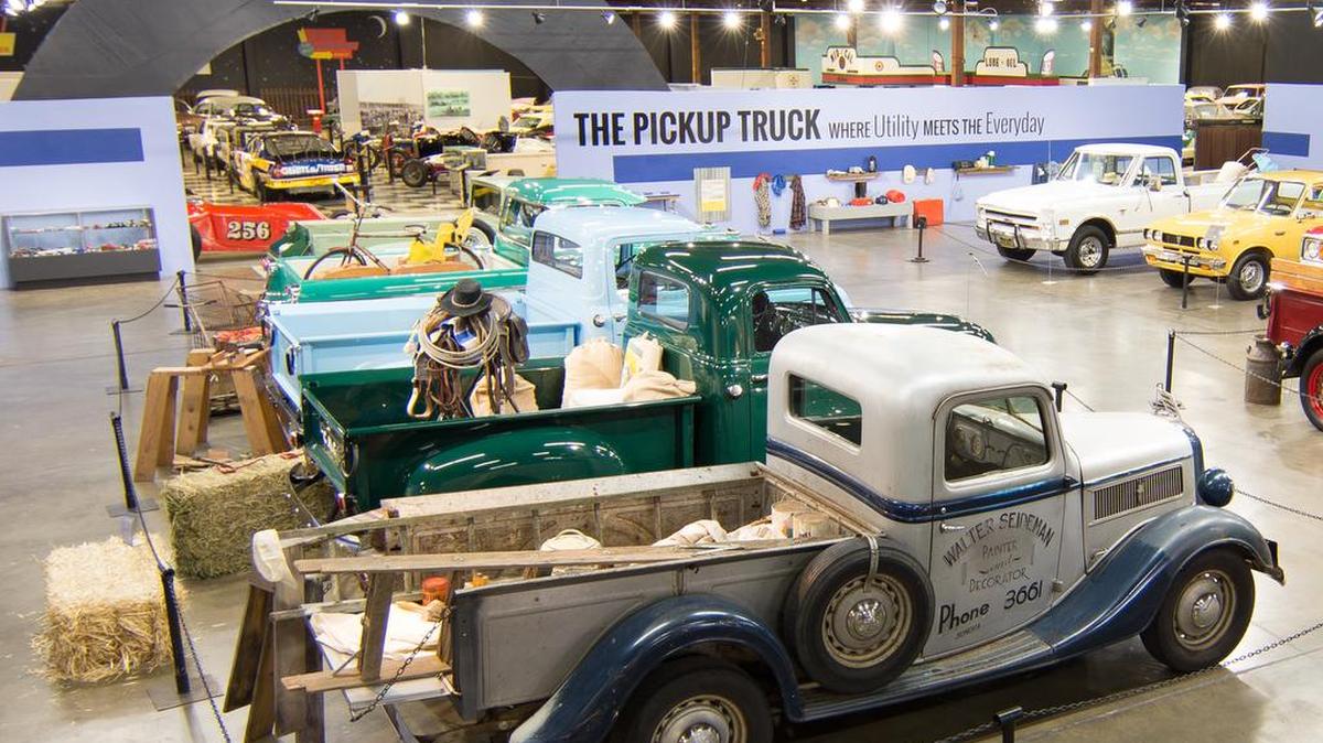 Classic pickup trucks are on display at the California Automobile Museum through Sept. 11. On Sunday, the museum is hosting a tailgate party.