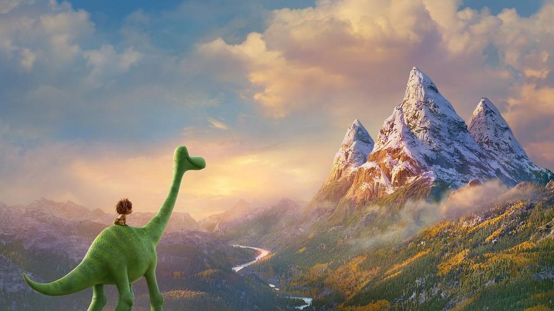 Arlo, an Apatosaurus, encounters a human named Spot in "The Good Dinosaur.”