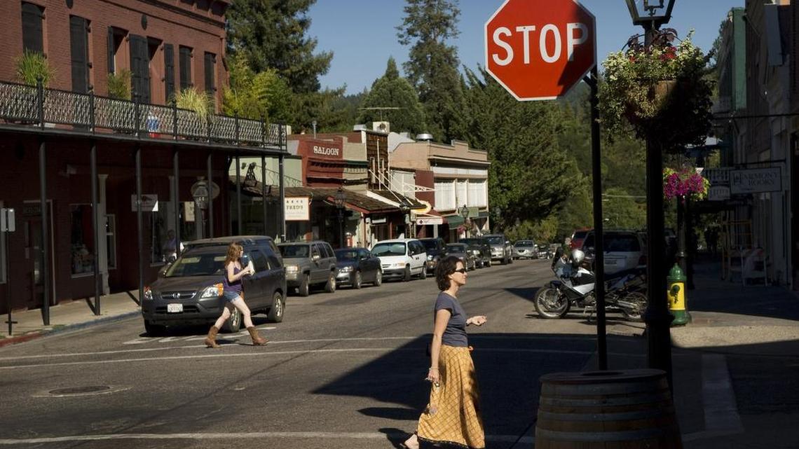 FILE -- The downtown district of Nevada City is a popular spot for local tourists, especially around Christmas.