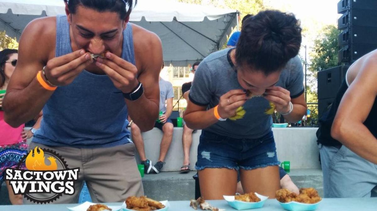 Contestants at the 2016 Sactown Wings Festival.