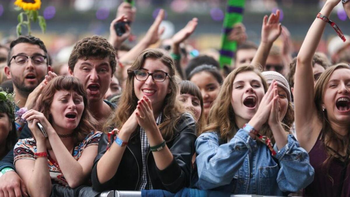 Fans await musical acts at Outside Lands Music Festival at Golden Gate Park in August 2015 in San Francisco.