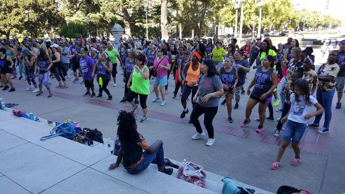 Sacramento National Dance Day participants celebrate National Dance Day in 2016.