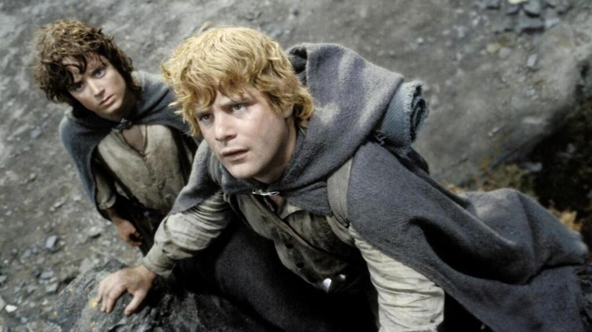 Sam (Sean Astin) and Frodo (Elijah Wood) begin their climb toward Mount Doom in New Line’s epic film, “The Lord of the Rings: The Return of the King.”