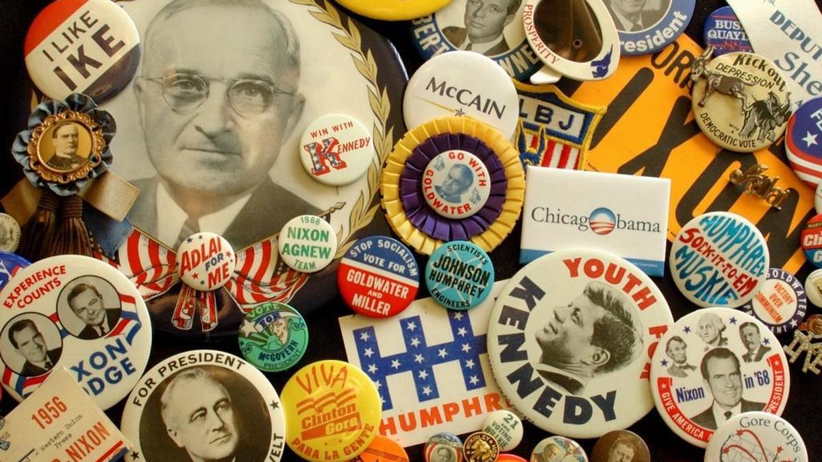Political paraphernalia, like election buttons, are popular items among political collectors. Buttons from the 2016 election, especially limited-run items, may also increase in value, experts say.