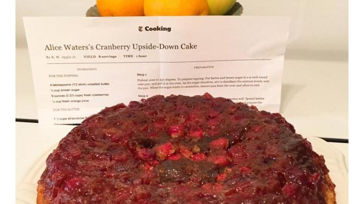 Cranberry upside-down cake