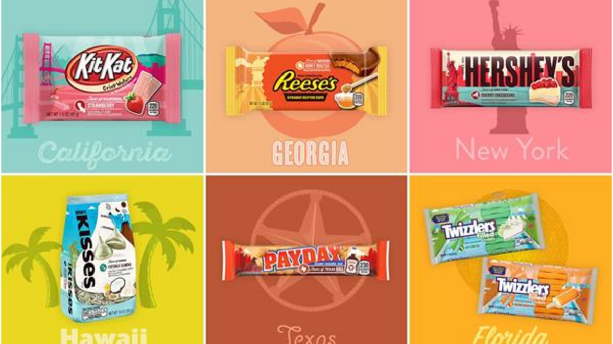 The Hershey Co. has released six limited-time “Flavors of America” candies, including one styled after California.