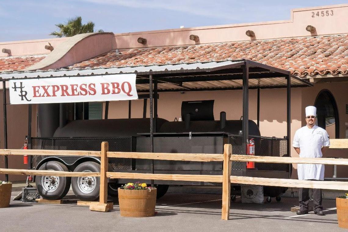 Harris Ranch, a longtime roadside attraction off Interstate 5 in Coalinga, hopes to serve more tri-tip to hungry travelers with its Express BBQ featuring a $12,000 custom combination smoker-grill.