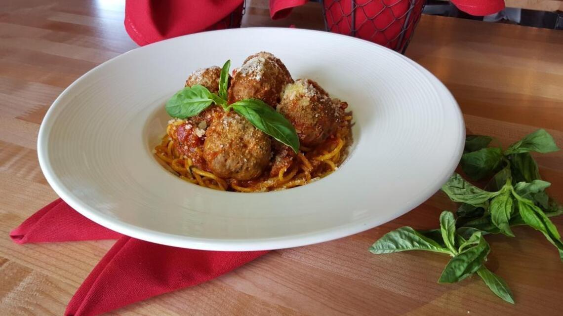 Need a break from tweezer food? Try Amaro’s spaghetti and meatballs