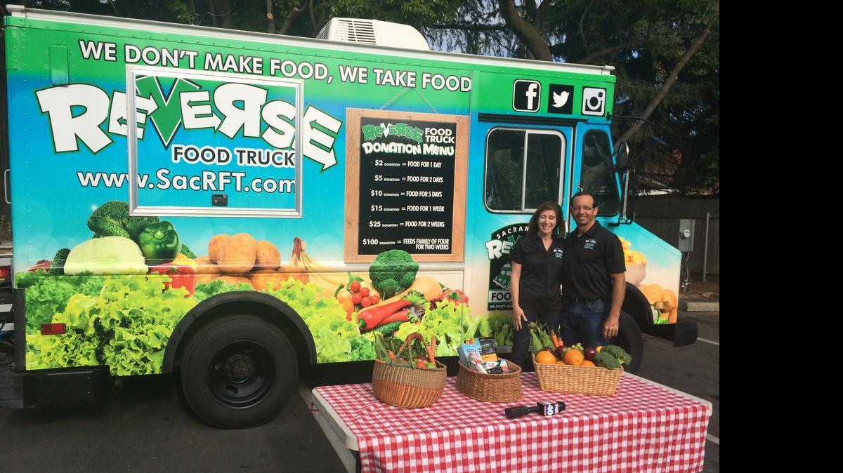 
Zoey and Richard Goore’s Reverse Food Truck accepts fresh food donations for area food banks.
