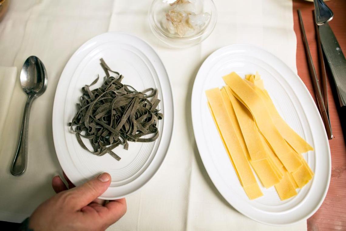 Buckwheat tagliatelle, left, and chickpea flour pappardelle are among two gluten-free, plant-based pastas that are low in calories and can be used instead of regular pasta.