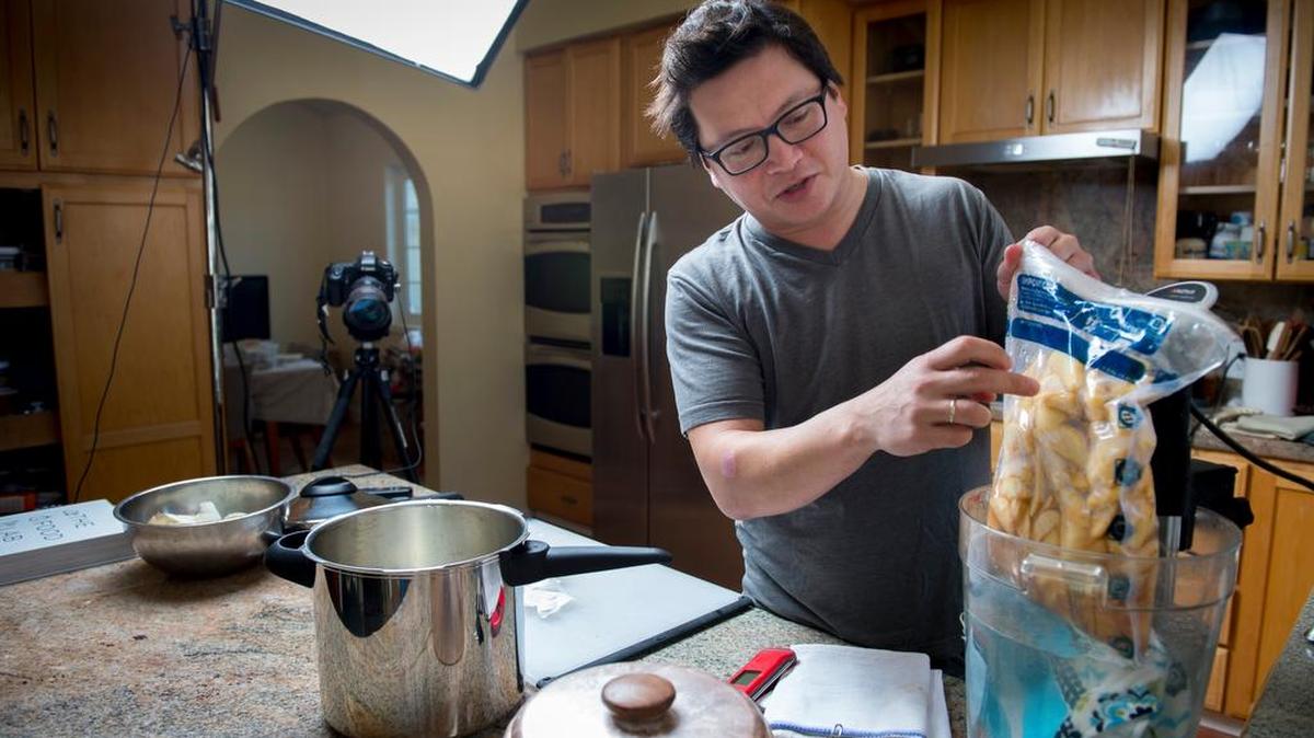 J. Kenji Lopez-Alt, a well-known online writer and chef at the website Serious Eats, uses science to test cooking techniques and ingredients at his home in San Mateo.