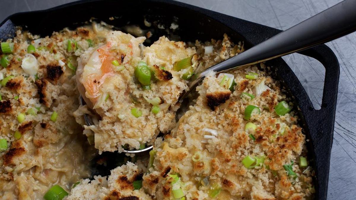 Baked crab and shrimp