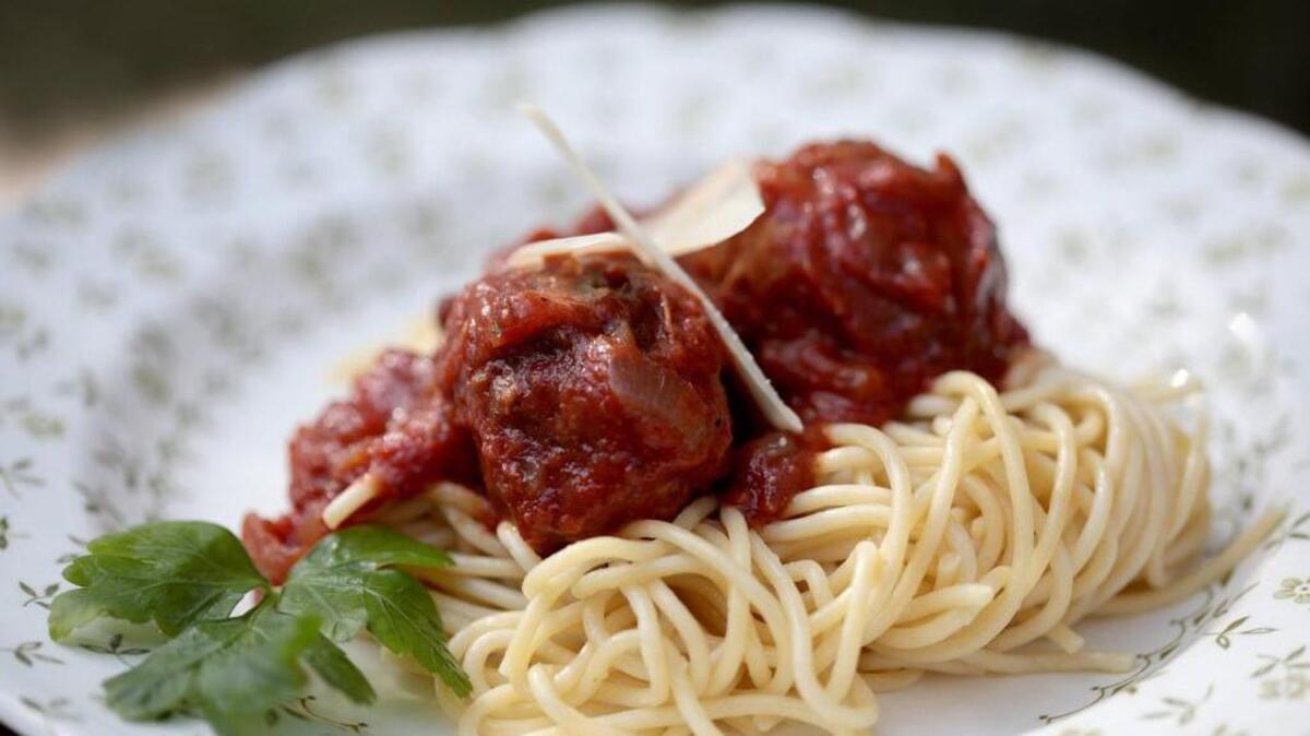 The sauce for real meatballs and spaghetti is made using canned tomatoes.
