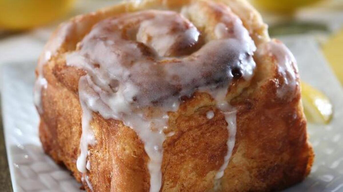 These homemade rolls were baked with a cream cheese-lemon filling, but you can use just about any filling you like.