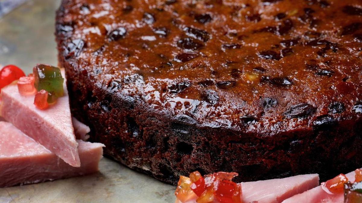 In Panamanian fruitcake, the fruit needs to soak first for at least 30 days in a combination of brandy, dark rum and port.