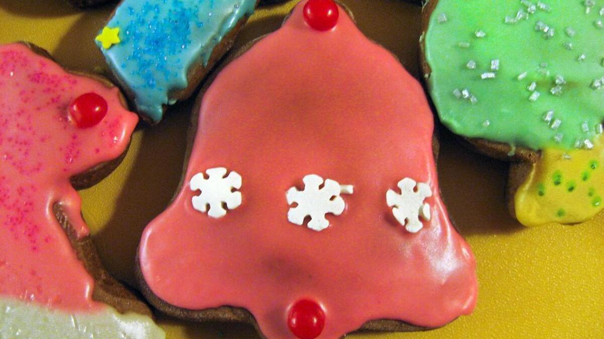 Rolled gingerbread cookies are fun to decorate.