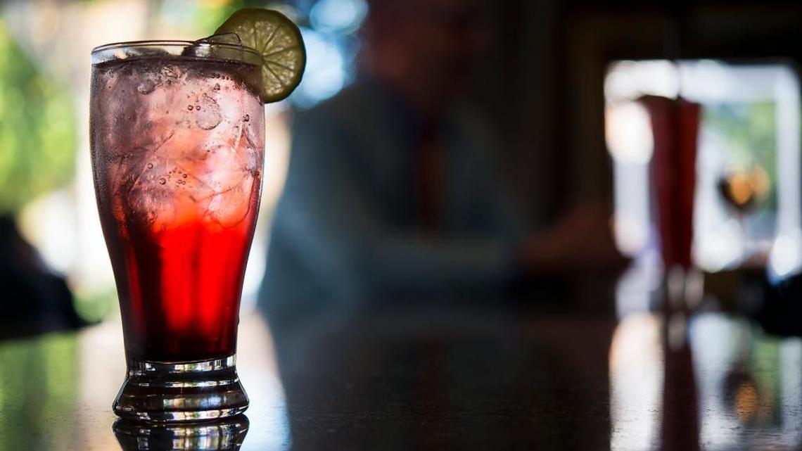 Pomegranate soda at The Waterboy in Sacramento. Fruit-forward sodas and cocktails are gaining popularity.