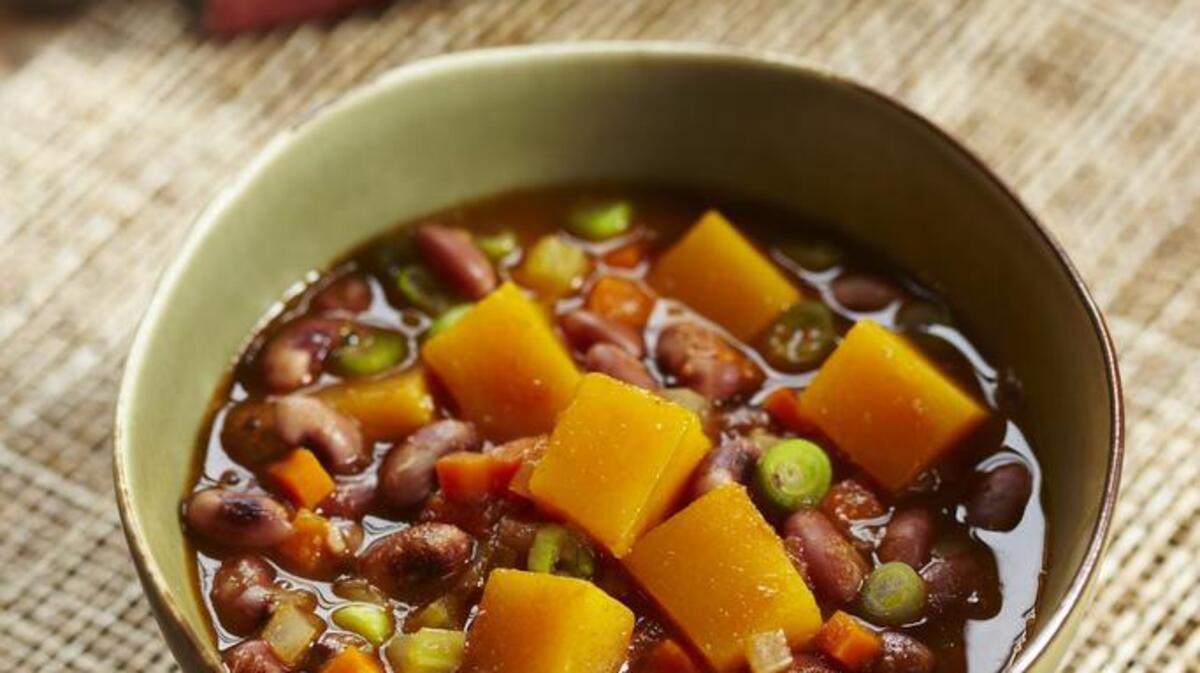 Pumpkin and Anasazi bean stew is from from “Forks Over Knives – The Cookbook.” See recipe, Page 2D.