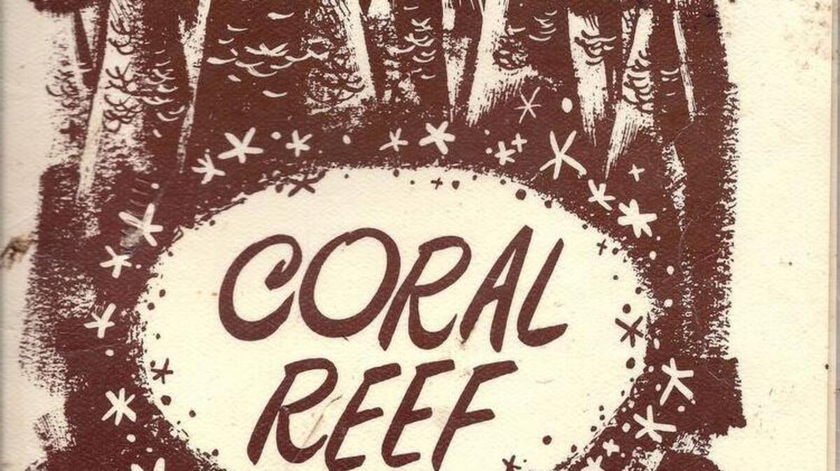 This is a menu cover from the Coral Reef Restaurant, 2795 Fulton Ave., which was once a popular night spot, famous for over 40 years as a family restaurant with banquet facilities and a South Seas atmosphere.
