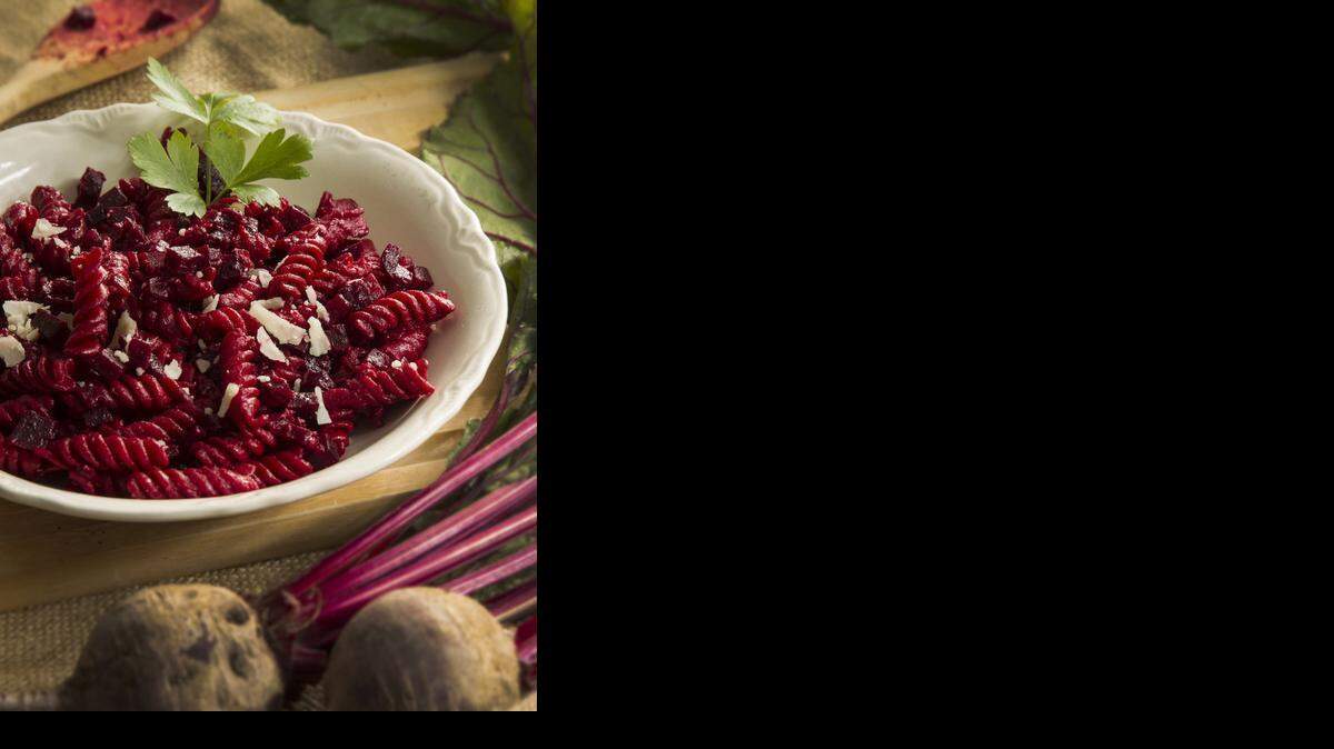
This risotto-style beetroot pasta soaks up its deep red color from the beets. It can be made with chicken or vegetable broth.
