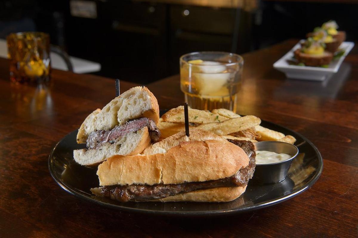 The steak sandwich at Ten Ten Room