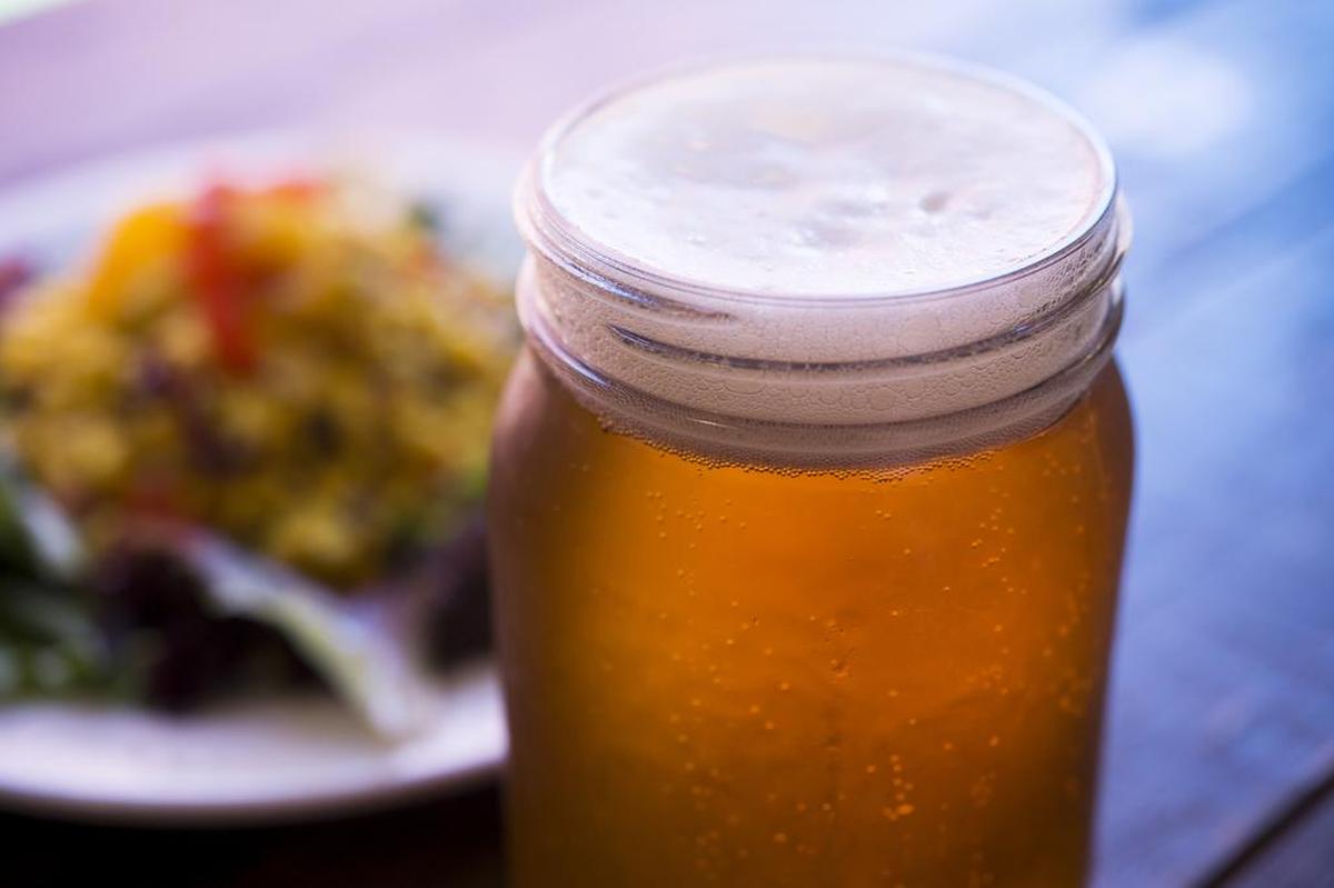 Beer served at Federalist Public House Wednesday June 3, 2015 in Sacramento. The Federalist Public House is a beer spot and pizza restaurant built from recycled shipping containers.