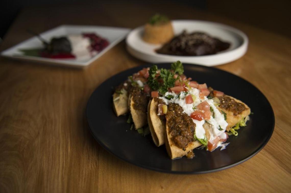 Tacos dorados de papa at Mesa Mercado
