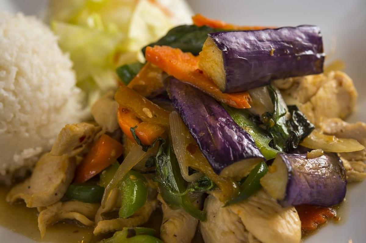 Spicy eggplant at Thai Farm House in Sacramento on Jan. 2, 2018.