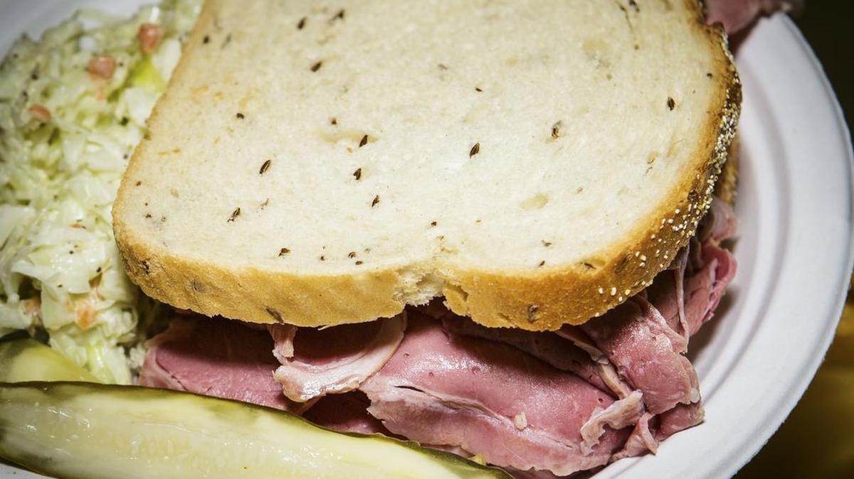 A pastrami sandwich served at the annual Sacramento Jewish Food Faire.