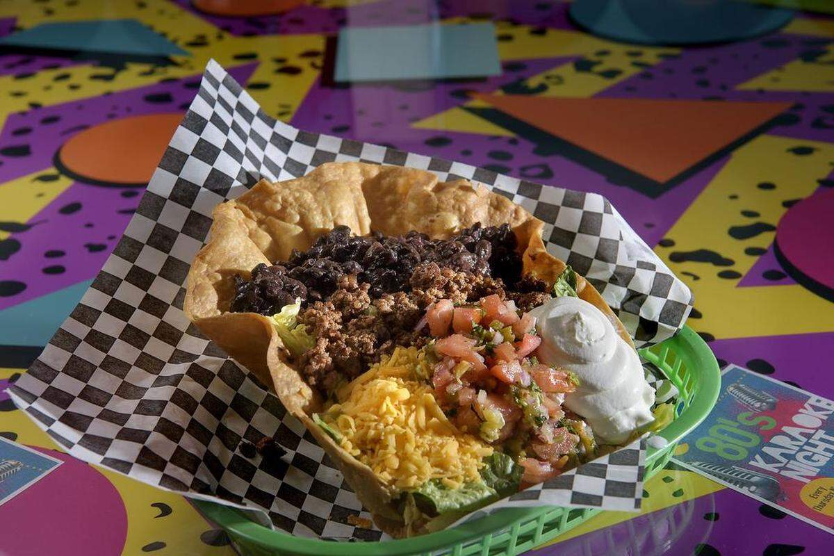 The "Puttin' on the Ritz" salad at the Back to the 80s Cafe & More in Rancho Cordova on Tuesday, March 6, 2018.