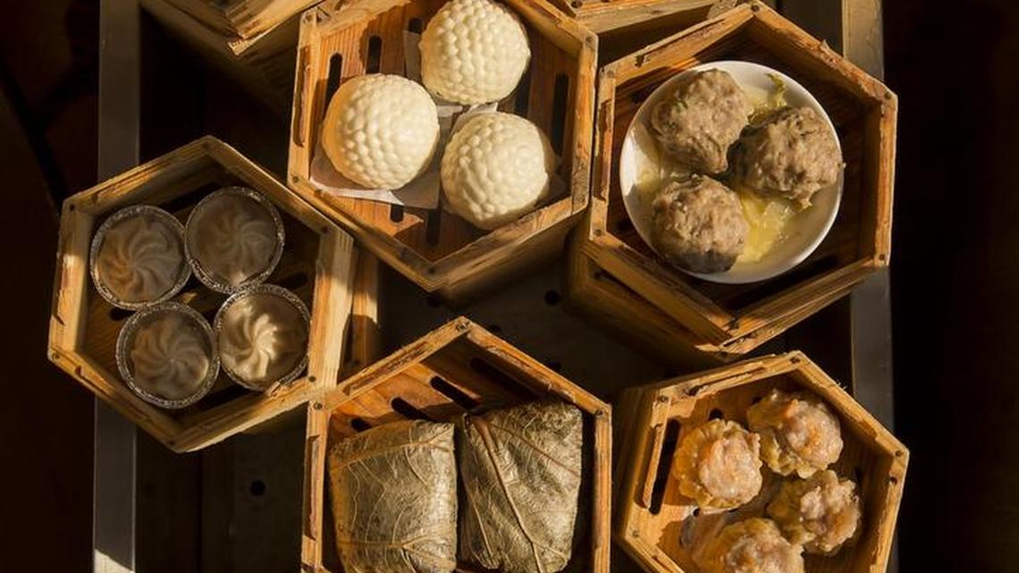 An assortment of dim sum at Yue Huang.