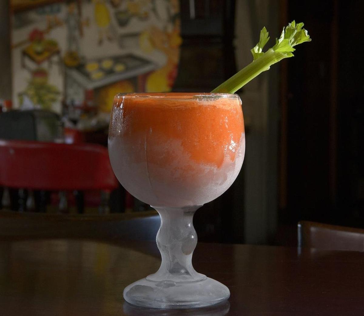A drink called an 'El Gato Volador' made with carrots at Taqueria Maya on Broadway in Sacramento on Tuesday, November 7, 2017.