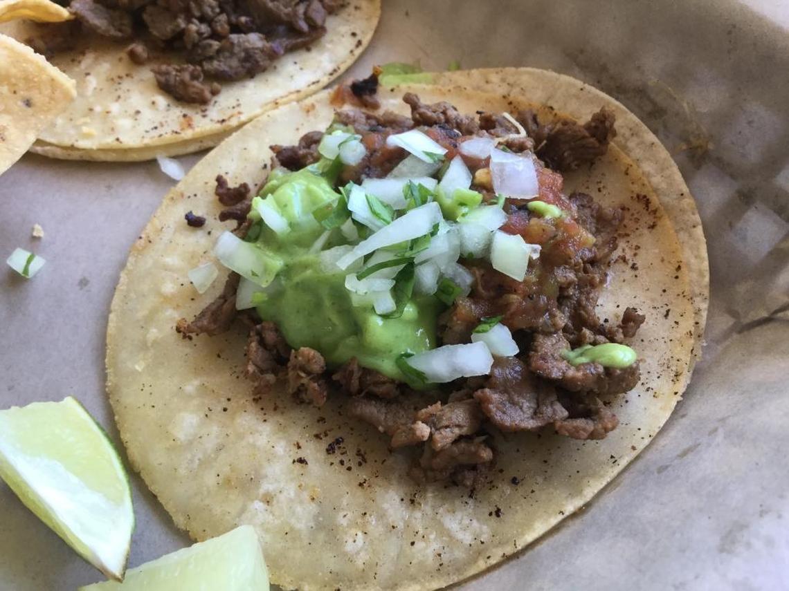 Carne asada mini-tacos at Taqueria Jalisco