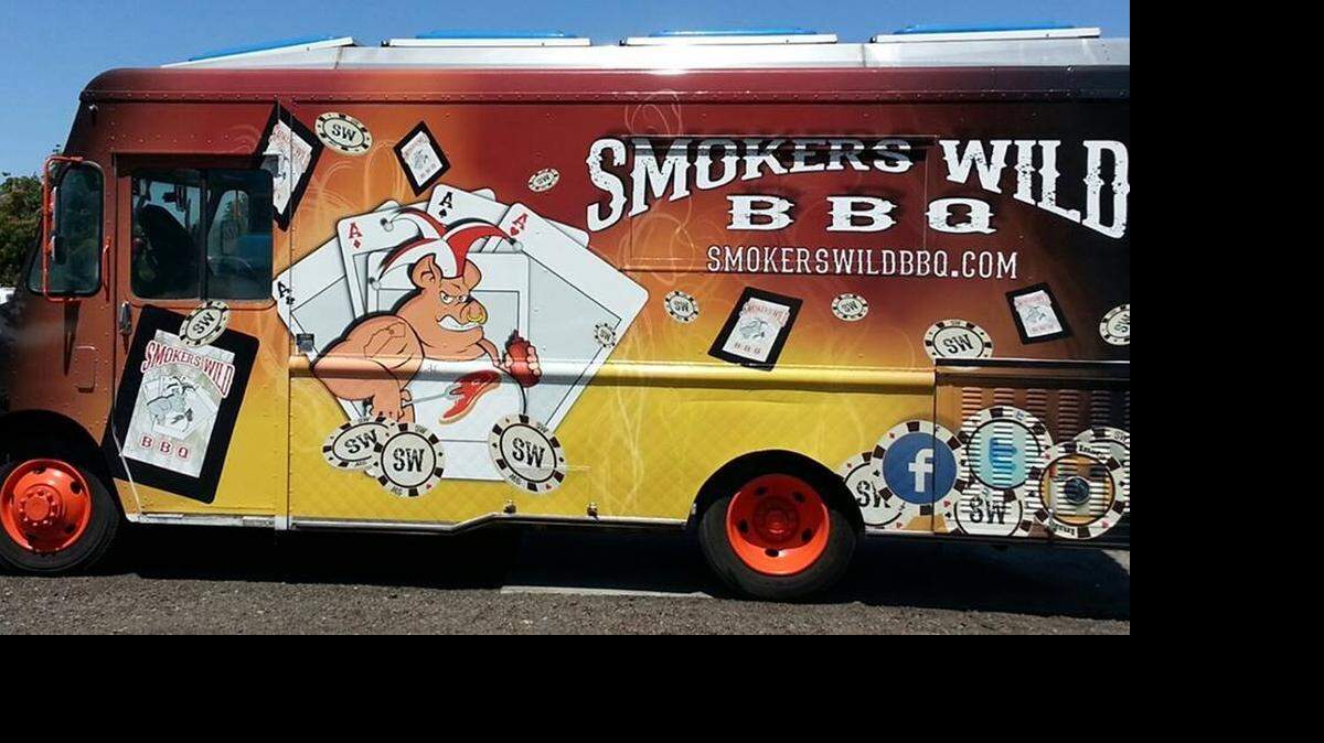 
Smokers Wild makes barbecue with a 13-foot-long smoker.


