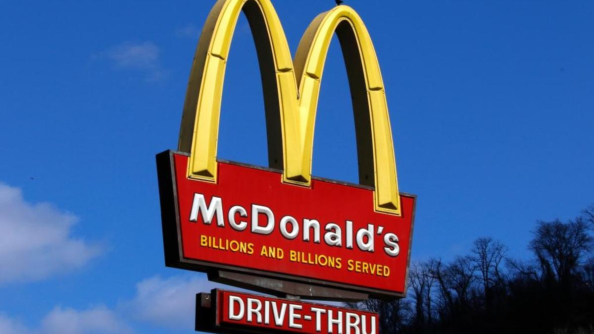 FILE -- This Friday, March 17, 2017, photo shows the McDonald’s sign outside a restaurant in downtown Pittsburgh.