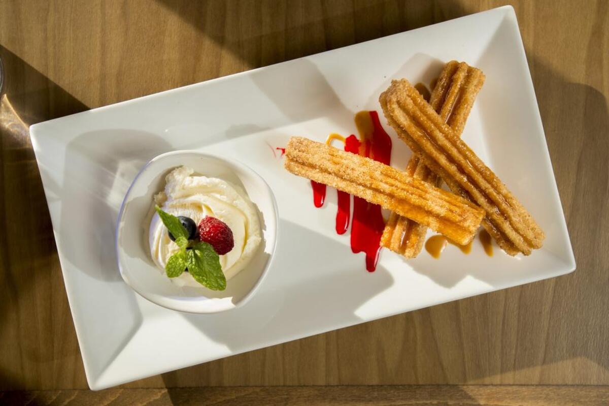 Churros with ice cream at Mezcalito Oaxacan Cuisine.