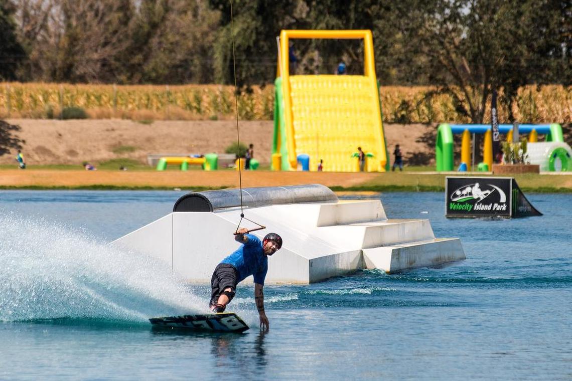 Velocity Island Park offers wakeboarding and skateboarding as well as other family friendly water activities.
