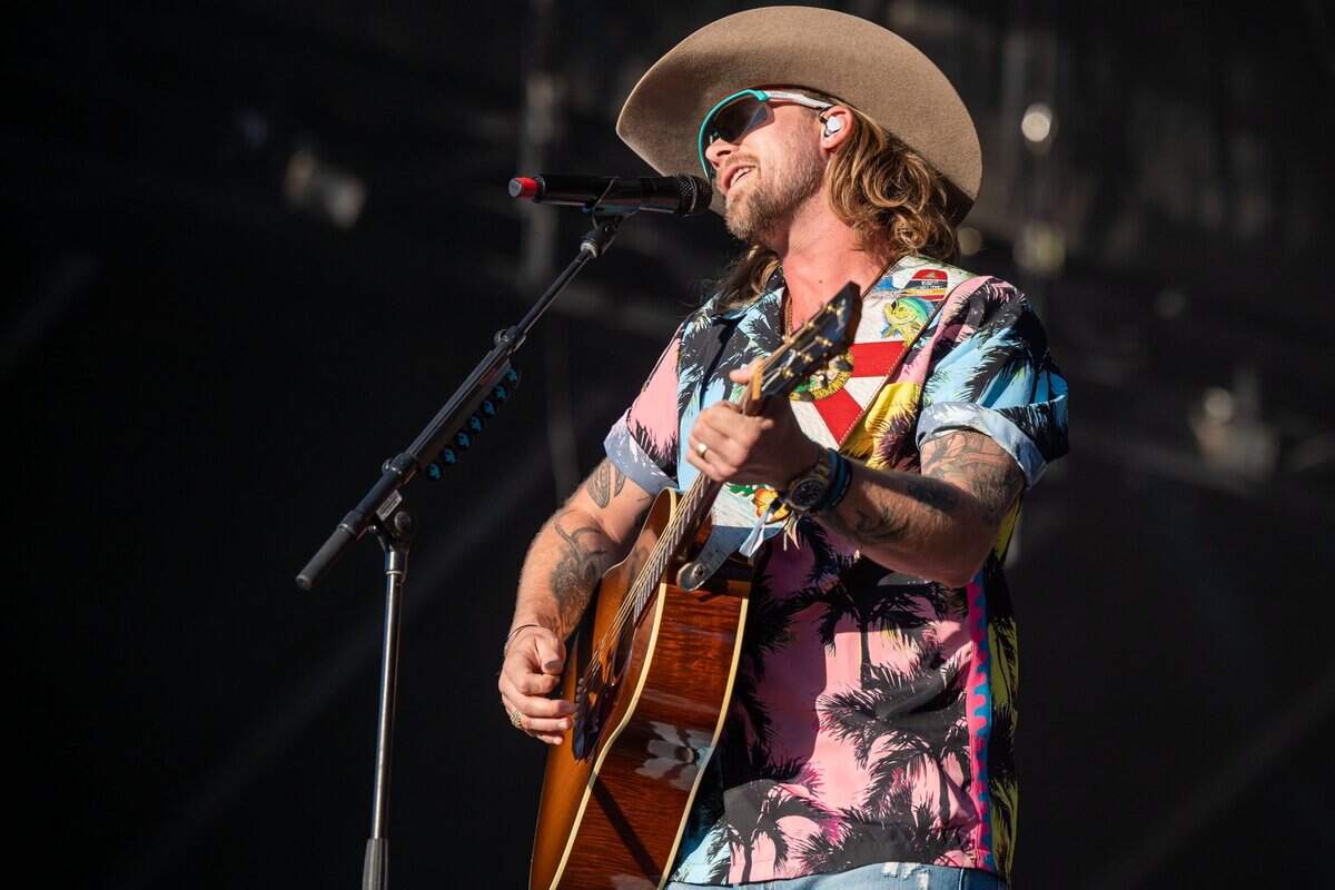 Brian Kelley performs on the Visit Sacramento Stage during Sacramento’s first-ever GoldenSky country music festival Saturday, Oct. 15, 2022, at Discovery Park. The two-day event featured headliners Tim McGraw and Sam Hunt, as well as Brothers Osborne, Midland, Carly Pearce and more.